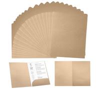 GOEDCH Carpeta de papel A4: lot de 20 porte-documents A4 en papier kraft, porte-documents avec fente pour cartes, porte-cartes en papier kraft pour bureau