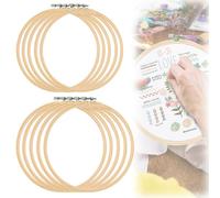 GOEDCH Cercles à Broder en Bambou: 10 Pièces Réglables, Ensemble de Cerceaux Ronds Pour Point de Croix, 20, 23 cm de Diamètre
