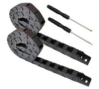 GOEDCH Chaîne Porte Câble et Tournevis: 2 Pièces 1M Chaîne de Traînée 15mm x 30mm, Tournevis Cruciforme Amovible, Chaîne Porte-Câble pour 3D Imprimante, Noir Câble de Chaîne Porte Câble Flexible