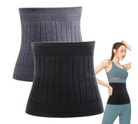 GOEDCH Chauffe-reins en cachemire d'hiver : 2 pièces hommes femmes hiver chauffe-dos, ceinture chauffante noire et grise, ceinture chauffante élastique pour soulager la douleur, douleurs menstruelles