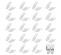 GOEDCH Chaussons spa : 20 paires de pantoufles d'hôtel, pantoufles d'invités en velours de coton, pantoufles blanches pour hommes et femmes, pantoufles en tissu éponge, velours de coton d'hôtel pour