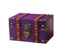 GOEDCH Coffre au trésor vintage avec serrure à combinaison : coffre au trésor en bois vintage, coffre au trésor avec serrure à combinaison pour anniversaire d'enfant, chasse au trésor, rangement et