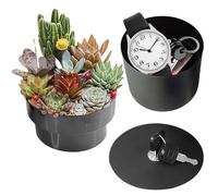 GOEDCH Coffre-fort en forme de pot de fleurs avec serrure à clé : cache-cache-pot de fleurs, boîte à fleurs cachée verrouillable pour cacher les objets de valeur, plantes non incluses