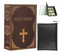 GOEDCH Coffre-fort livre avec serrure à combinaison: Grand coffre-fort livre 26 x 20 cm avec pochette à documents ignifuge, rangement discret, cachette secrète pour la maison, le salon et le bureau.