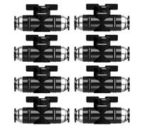 GOEDCH Connecteurs Pneumatiques: 8 Pièces de Vannes à Bille Pneumatiques 6mm, Type T Connecteur Rapide de Valve, Connecteur Pneumatique Droit, Vanne de Régulation de Débit D'air, Raccord Rapide