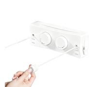 GOEDCH Corde à linge extensible en acier inoxydable de 5,1 m : blanche, extensible, double, portable, pour montage mural, double corde anti-perforation, pour buanderie, balcon