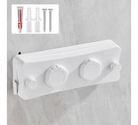 GOEDCH Corde à linge rétractable 5,1 m en acier inoxydable double : bouton de serrage réglable corde en acier inoxydable rétractable Clothesline pour le séchage, corde à linge rétractable murale (deux