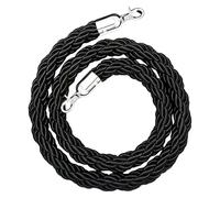GOEDCH Cordes de Barrière Noir : Corde de Délimitation de 1,5 m avec Crochet, Corde en Chanvre Noir pour Système de Guidage des Personnes, Corde de Poteau, Corde de 1,5 m pour Files D'attente