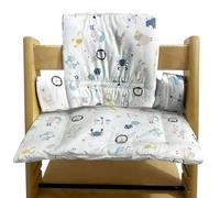 GOEDCH Coussin Anti-Dérapant pour Chaise Haute Bébé: Housses Remplaçables Design Mignon en Coton Respirant, Lavable, Compatible Stokke Tripp Trapp et Autres Modèles (49x29cm, Blanc)