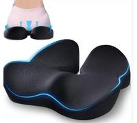 GOEDCH Coussin d'assise ergonomique : coussin de coccyx en mousse à mémoire de forme pour chaise de bureau, coussin d'assise respirant haute densité avec design antidérapant pour chaise de bureau