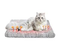 GOEDCH Couverture auto-chauffante pour chat : 70 x 46 cm, grise, couverture auto-chauffante, pour chiens et chats, lavable, couverture confortable pour chat, moelleuse et douce, coussin pour chat