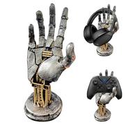 GOEDCH Cyberpunk Support pour Casque et Manette: Accessoires de Jeu avec Conception de Bras Robotique, Support en Résine pour L'organisation du Bureau, Futuriste Accessoires de Jeu pour Bureau