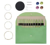 GOEDCH Ensemble d'aiguilles à tricoter circulaires interchangeables: 13 paires d'aiguilles à tricoter circulaires en aluminium, aiguilles à tricoter circulaires interchangeables pour tricot fait main