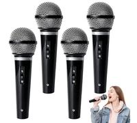 GOEDCH Ensemble de 4 Faux Microphones: Modèle réduit de Faux Microphone, Microphone de Simulation, Accessoire de scène Amusant et idéal comme déguisement.