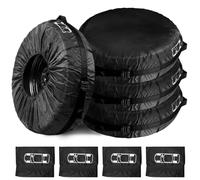 GOEDCH Ensemble de sacs à pneus : lot de 4 housses de protection pour pneus de 19-23 pouces, housses de pneu de voiture imperméables à la poussière, housses de pneu de voiture noires avec poignée de