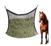 GOEDCH Filet à foin : 120 x 90 cm Sac à foin pour chevaux, noir, grand filet d'alimentation pour foin, filet à foin de cheval, filet à foin à mailles serrées, sac à nourriture pour les animaux de
