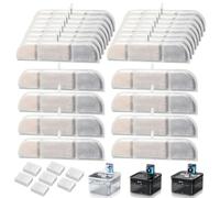 GOEDCH Filtre pour fontaine à chat : 24 filtres pour fontaine à chat DownyPaws, 24 filtres + 24 éponges, filtres de rechange, fontaine à eau pour fontaine à eau automatique 2,5 l