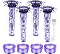 GOEDCH Filtre V8 pour filtre de rechange Dyson Accessoires : 4 filtres HEPA Post, 4 Star Pre Filter, 1 brosse de nettoyage, de qualité supérieure pour V8 Extra, V8 Focus Mattress, V8 Absolute Stick