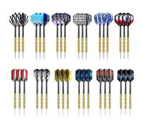 GOEDCH Fléchettes avec pointe en métal : 36 pièces fléchettes professionnelles en acier, 36 pièces jeu de fléchettes en acier, fléchettes professionnelles en acier de 14 g avec pointe en métal, motifs