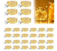 GOEDCH Guirlande Lumineuse LED: 30 Pièces 2m Mini Guirlande Lumineuse à Piles, Blanc Chaud Micro Guirlande Lumineuse LED pour Décoration de Chambre, Fête, Jardin, Noël, Halloween, Mariage