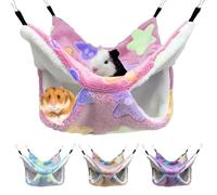 GOEDCH Hamac pour cochon d'Inde : 4 pièces Hamac pour petits animaux, lit de cochon d'Inde à 2 couches, grotte douillette suspendue pour cochon d'Inde pour hamster, furet, cage pour animaux de