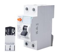 GOEDCH Interrupteur FI/LS : interrupteur FI 2P 6 kA, 230 V, disjoncteur différentiel 2 pôles, 2P 63 A 30 mA, disjoncteur protégé RCCB AC pour protection contre les surcharges, GYL10-2P-63A-0,03 A.