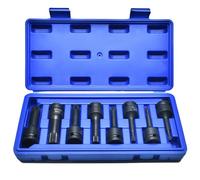 GOEDCH Jeu de douilles multidents 1/2" Force XZN : 8 pièces 78 mm de longueur en acier CR-MO Clé à chocs à dents multiples M5/M6/M8/M10/M12/M14/M16/M18 Force XZN Clé à chocs multidents pour réparation