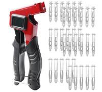 GOEDCH Kit Cheville Molly avec Pince: Jeu de Pinces à Goupilles Creuses avec 34 Vis D'Expansion, Pince D'Installation pour Kit D'Ancrage pour Mur Creux, Professionnel Convient à M4/M5/M6