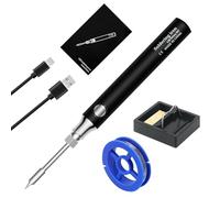 GOEDCH Kit de Fer à Souder sans Fil: Mini Kit de Fer à Souder Rechargeable USB, 5V 8W Portable Kit de Fer à Souder Professionnel, Températures Réglables 330-450°C, Chauffage Rapide, Noir