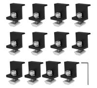 GOEDCH Kit de Support de Panneau Solaire: Lot de 12 Supports de Panneau Solaire, Pince D'Extrémité Solaire 30 mm pour Toits, Murs, Bateaux,Camping-Cars, Pince de Bord de Support en Z