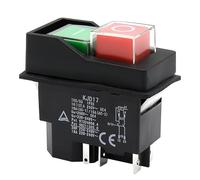 GOEDCH KJD17 Interrupteur Magnétique Etanche: AC25 V 16A 5 Broches Bouton Poussoir Marche/Arrêt, IP54 Interrupteur Magnétique de Sécurité, Démarreur Magnétique, Accessoires pour Machines-Outils