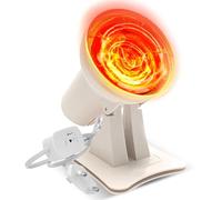 GOEDCH Lampe à Lumière Rouge: 150 W Lampe Chauffante à Lumière Rouge, Durée et Température Réglables, Émetteur de Lumière Rouge Infrarouge, Émetteur de Chaleur à Lumière Infrarouge avec Minuterie