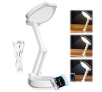GOEDCH Lampe de table LED pliable lampe de bureau LED 2 400 mAh pliable et portable avec 3 modes d'éclairage et batterie rechargeable, lampe de bureau à intensité variable pour enfants, idéale pour