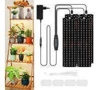 GOEDCH Lampe pour plantes LED à spectre complet : 4 pièces LED lumière pour plantes avec minuterie, lampe LED pour plantes d'intérieur, lampe UV de croissance pour plantes avec 3 modes d'éclairage