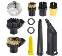 GOEDCH Lot de 10 accessoires pour nettoyeur vapeur Kärcher SC1 SC2 SC3 SC4 SC5 : kit d'accessoires pour nettoyeur vapeur Kärcher SC1-SC5, pièces de rechange avec buse de rallonge, buse incurvée