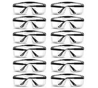 GOEDCH Lot de 12 paires de lunettes de protection : lunettes de protection de travail, anti-buée, transparentes, Safety Glies, pour laboratoires, ateliers, sports de tir