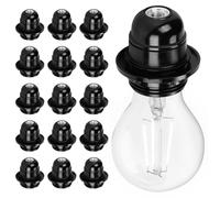 GOEDCH Lot de 15 douilles E27 250 V 60 W Vintage Edison E27 Noir Accessoires de lampe DIY Culot de lampe E 27 en plastique pour lampe de table, lampadaire ou plafonnier