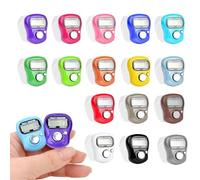 GOEDCH Lot de 16 Compteurs de Doigts Numériques - Mini Compteur Manuel Mécanique - Multicolore - Avec Bague Réglable - Clicker pour Sport Golf Tricot Tissage