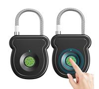 GOEDCH Lot de 2 cadenas intelligents à empreintes digitales : 0,5 s de déverrouillage de type C avec clé USB, petit cadenas intelligent pour casier, gym, bureau, maison, jardin, armoire