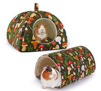 GOEDCH Lot de 2 paniers pour Cochon d'Inde : Tunnel Ultra-Doux, Niche Douillette avec Coussin Amovible, Maison pour Cochon d'Inde, Cachette pour Lapin, pour Petits Animaux et Usage intérieur