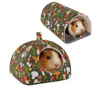 GOEDCH Lot de 2 paniers pour Cochon d'Inde : Tunnel Ultra-Doux, Niche Douillette avec Coussin Amovible, Maison pour Cochon d'Inde, Cachette pour Lapin, pour Petits Animaux et Usage intérieur