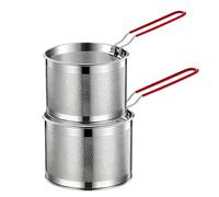 GOEDCH Lot de 2 passoires alimentaires en acier inoxydable - Passoire à pâtes en acier inoxydable avec poignée amovible - Pour lavage, égoutter, frire, cuire à la vapeur (16 cm + 18 cm)