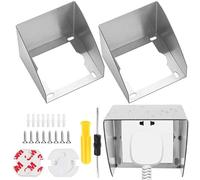 GOEDCH Lot de 2 Prise Exterieure Etanche: Housse De Pluie En Acier Inoxydable et Cache Prise Electrique, Couvercle De Prise De Salle De Bains pour L'extérieur, avec Vis, Tubes d'expansion, Tournevis