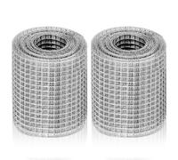 GOEDCH Lot de 2 rouleaux de treillis métallique de 20 cm x 3 m : treillis métallique, grille métallique à mailles fines, fil d'acier galvanisé, protection contre les rongeurs pour jardin et maison