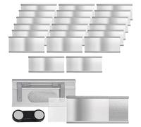 GOEDCH Lot de 20 badges nominatifs en aluminium : porte-nom magnétiques avec fente en papier et épingles de sûreté, étiquettes nominatives en aluminium avec solides pour le travail, l'exposition, le