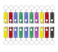 GOEDCH Lot de 20 porte-clés LED : mini lampe de poche, portable à piles lumineuses, durable et polyvalent, pour enfants et adultes, camping, usage quotidien, couleurs aléatoires