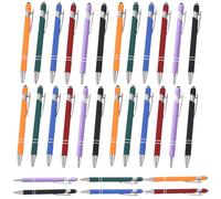 GOEDCH Lot de 30 stylos à bille en métal: stylos à bille rétractables de qualité supérieure, 6 couleurs avec tactile, réutilisables pour le bureau, l'école, études, maison, collègues et les familles.
