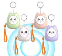 GOEDCH Lot de 4 alarmes de poche pour femmes, 130 dB, lampes de poche LED portables, alarme personnelle, auto-défense, blanc, vert