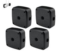 GOEDCH Lot de 4 boîtes de jonction pour caméra de surveillance : boîte de jonction à rabat pour caméra de surveillance en plastique épais, dôme étanche pour l'intérieur et l'extérieur (noir)