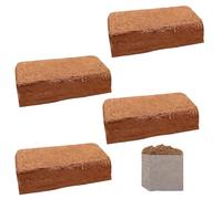 GOEDCH Lot de 4 Briques de Fibre de Coco à Forte Expansion : Briques de Fibre de Coco Naturelle, Emballage scellé, idéales pour Les Plantes en Pot et Le Jardin, Absorption d'eau de 60%